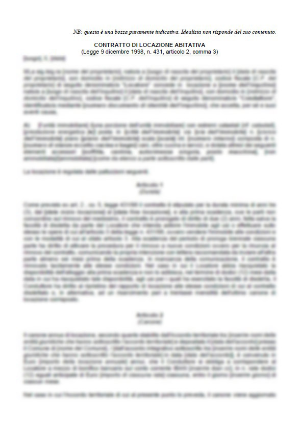 MODULO - Contratto di affitto 3+2 - FORMATO PDF